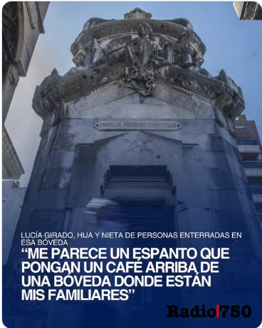 LA FAMILIA DE LA BÓVEDA LICITADA POR EL GOBIERNO PORTEÑO NO FUE NOTIFICADA