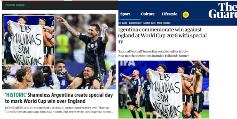 LA REACCIÓN DE LA PRENSA INGLESA TRAS EL HOMENAJE DE LA AFA A LA VICTORIA DE ARGENTINA EN EL MUNDIAL 2026