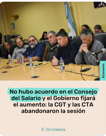 NO HUBO ACUERDO POR EL SALARIO MÍNIMO