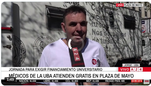 EN EL MARCO DE LA MOVILIZACIÓN DE LA UBA, JORGE, DOCENTE DE LA FACULTAD, EXPLICÓ EL RECLAMO AL GOBIERNO:
