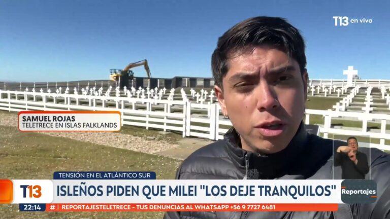 LA TV CHILENA MUESTRA LOS DESTROZOS QUE REALIZAN LOS BRITÁNICOS EN EL CEMENTERIO DE DARWIN