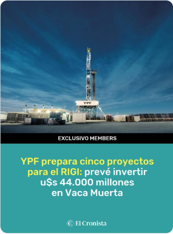YPF ADHERIRÁ AL RIGI CINCO PROYECTOS EN VACA MUERTA CON INVERSIONES POR U$S 44.000 MILLONES